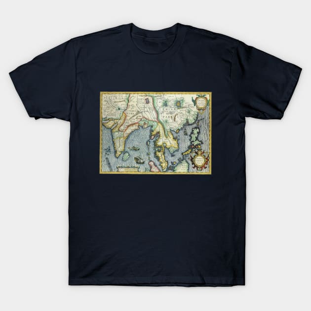 Antique Southeast Asian Map by Jodocus Hondius for the Gerardus Mercator Atlas T-Shirt by MasterpieceCafe